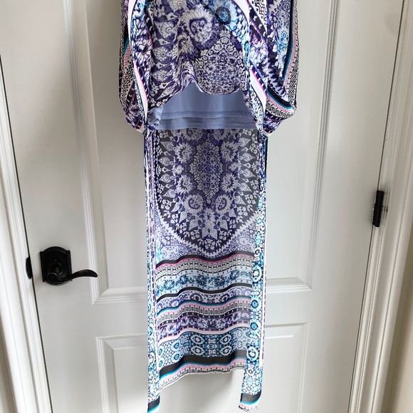 EXPRESS Boho Pattern Maxi Skirt w/ High Slits, Size: M - Picture 3 of 5